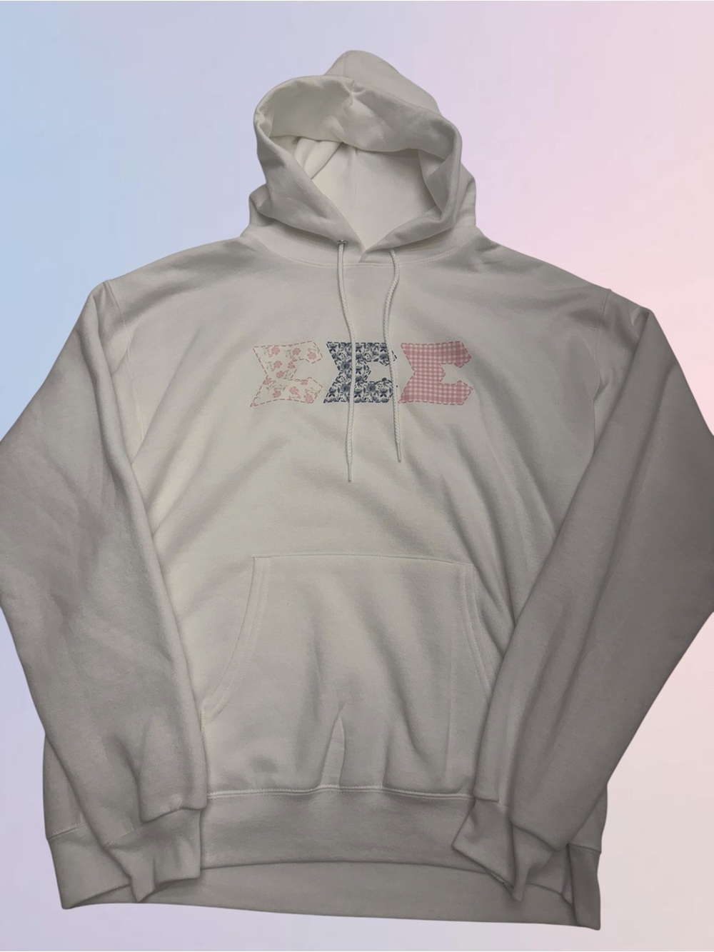 SIGMA SIGMA SIGMA Women’s Medium White Hoodie Sweatshirt TRI SIGMA - Picture 3 of 5
